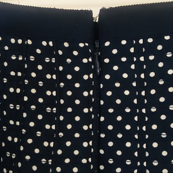 J Crew pleated polka dot navy skirt sz 8 - Picture 5 of 6